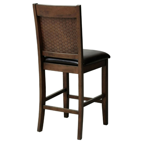 English Elm Dewey Mid-Century Counter Chairs Set of 2 Faux Leather Walnut Frame Kitchen B2777P536456