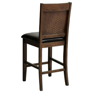 English Elm Dewey Mid-Century Counter Chairs Set of 2 Faux Leather Walnut Frame Kitchen B2777P536456