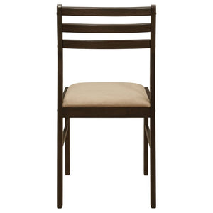 English Elm Cappuccino Hardwood Drop Leaf Dining Set with Microfiber Ladder Back Chairs for Small Spaces B2777P536459