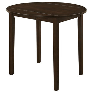 English Elm Cappuccino Hardwood Drop Leaf Dining Set with Microfiber Ladder Back Chairs for Small Spaces B2777P536459