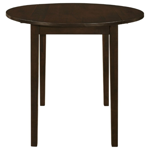 English Elm Cappuccino Hardwood Drop Leaf Dining Set with Microfiber Ladder Back Chairs for Small Spaces B2777P536459