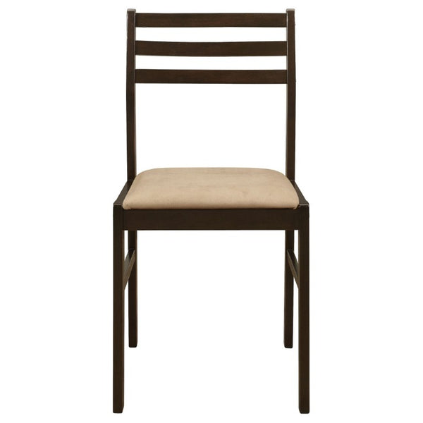 English Elm Cappuccino Hardwood Drop Leaf Dining Set with Microfiber Ladder Back Chairs for Small Spaces B2777P536459