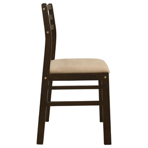 English Elm Cappuccino Hardwood Drop Leaf Dining Set with Microfiber Ladder Back Chairs for Small Spaces B2777P536459