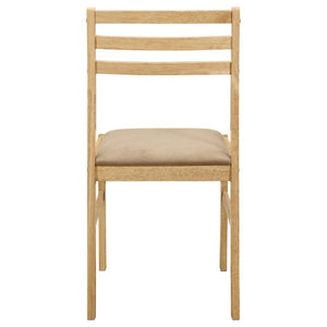 English Elm Natural Hardwood Drop Leaf Round Dining Set with Ladder Back Chairs for Small Spaces B2777P536460