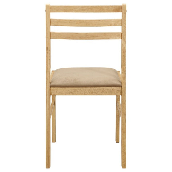 English Elm Natural Hardwood Drop Leaf Round Dining Set with Ladder Back Chairs for Small Spaces B2777P536460