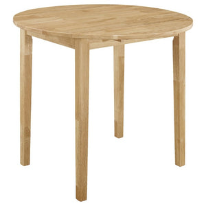 English Elm Natural Hardwood Drop Leaf Round Dining Set with Ladder Back Chairs for Small Spaces B2777P536460
