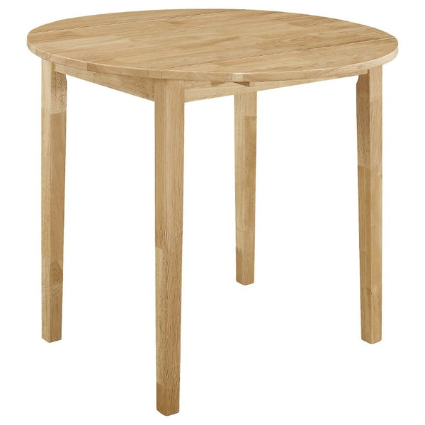 English Elm Natural Hardwood Drop Leaf Round Dining Set with Ladder Back Chairs for Small Spaces B2777P536460