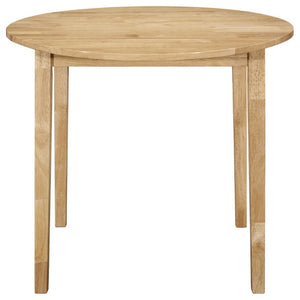 English Elm Natural Hardwood Drop Leaf Round Dining Set with Ladder Back Chairs for Small Spaces B2777P536460