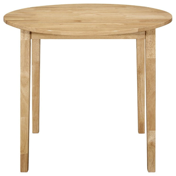 English Elm Natural Hardwood Drop Leaf Round Dining Set with Ladder Back Chairs for Small Spaces B2777P536460