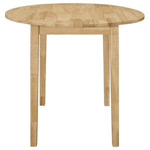 English Elm Natural Hardwood Drop Leaf Round Dining Set with Ladder Back Chairs for Small Spaces B2777P536460