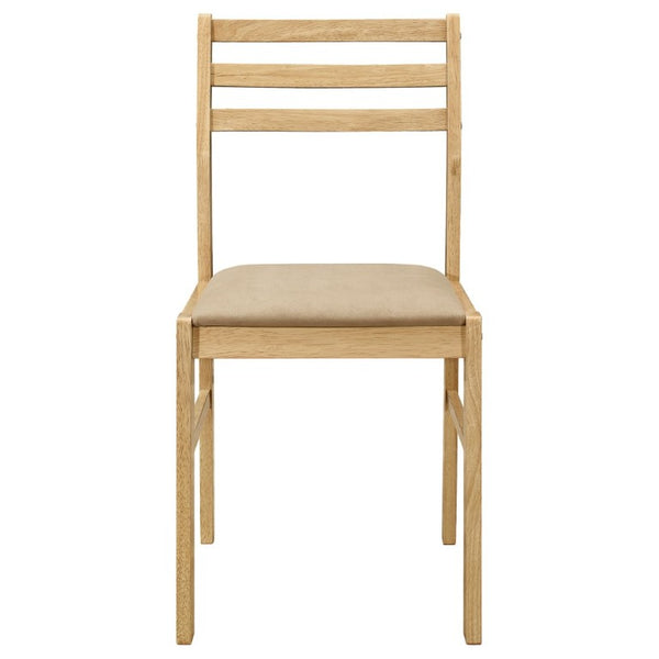 English Elm Natural Hardwood Drop Leaf Round Dining Set with Ladder Back Chairs for Small Spaces B2777P536460