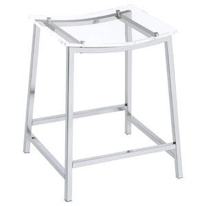English Elm Staten Acrylic and Chrome Backless Counterstools Sleek Pair for Kitchen or Bar B2777P536461
