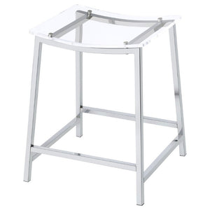 English Elm Staten Acrylic and Chrome Backless Counterstools Sleek Pair for Kitchen or Bar B2777P536461