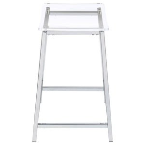 English Elm Staten Acrylic and Chrome Backless Counterstools Sleek Pair for Kitchen or Bar B2777P536461