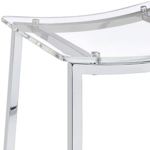 English Elm Staten Acrylic and Chrome Backless Counterstools Sleek Pair for Kitchen or Bar B2777P536461