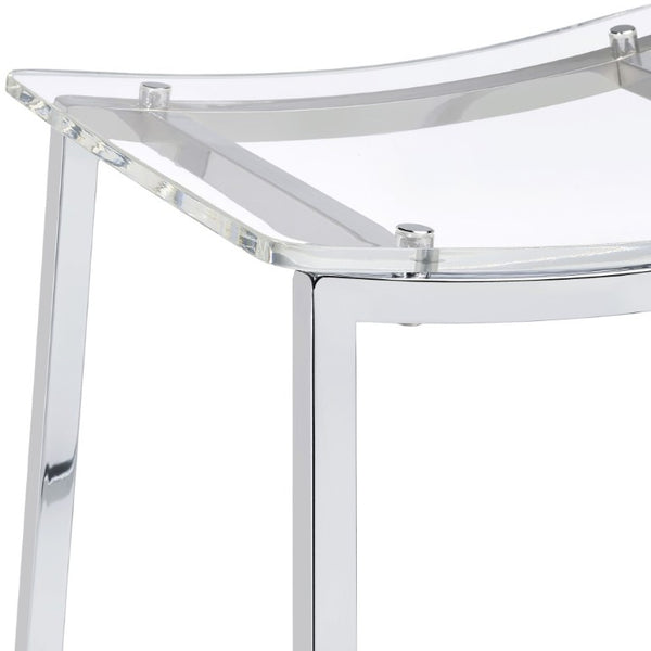 English Elm Staten Acrylic and Chrome Backless Counterstools Sleek Pair for Kitchen or Bar B2777P536461