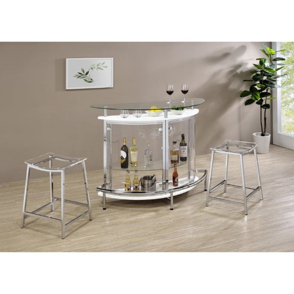 English Elm Staten Acrylic and Chrome Backless Counterstools Sleek Pair for Kitchen or Bar B2777P536461