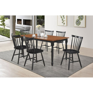 English Elm Hayward Spindle Back Solid Hardwood Dining Chairs Matte Black Farmhouse Set of Two B2777P536463