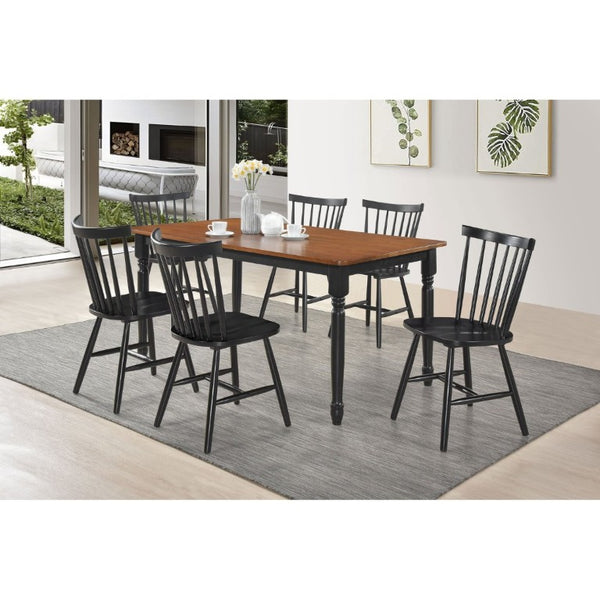 English Elm Hayward Spindle Back Solid Hardwood Dining Chairs Matte Black Farmhouse Set of Two B2777P536463