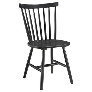English Elm Hayward Spindle Back Solid Hardwood Dining Chairs Matte Black Farmhouse Set of Two B2777P536463
