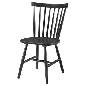 English Elm Hayward Spindle Back Solid Hardwood Dining Chairs Matte Black Farmhouse Set of Two B2777P536463