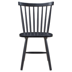 English Elm Hayward Spindle Back Solid Hardwood Dining Chairs Matte Black Farmhouse Set of Two B2777P536463