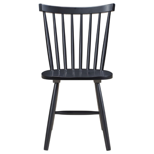 English Elm Hayward Spindle Back Solid Hardwood Dining Chairs Matte Black Farmhouse Set of Two B2777P536463