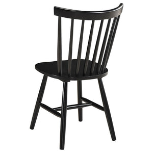 English Elm Hayward Spindle Back Solid Hardwood Dining Chairs Matte Black Farmhouse Set of Two B2777P536463
