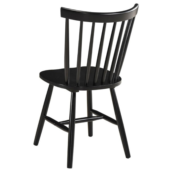 English Elm Hayward Spindle Back Solid Hardwood Dining Chairs Matte Black Farmhouse Set of Two B2777P536463