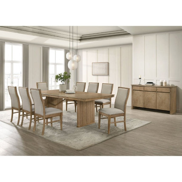 English Elm Dreydon Upholstered Dining Chairs Set of Two Rubberwood Frame Barley Fabric Seats B2777P536466