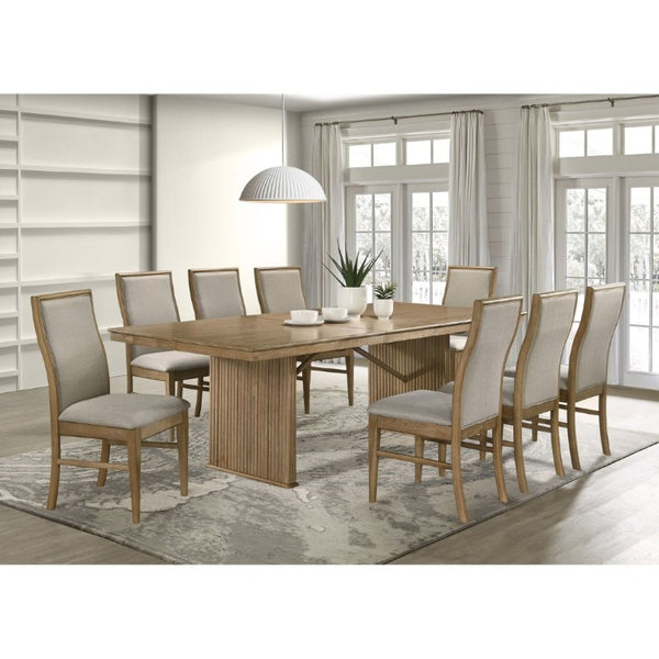English Elm Dreydon Upholstered Dining Chairs Set of Two Rubberwood Frame Barley Fabric Seats B2777P536466