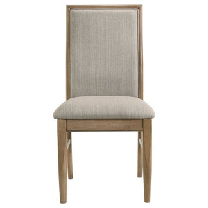 English Elm Dreydon Upholstered Dining Chairs Set of Two Rubberwood Frame Barley Fabric Seats B2777P536466