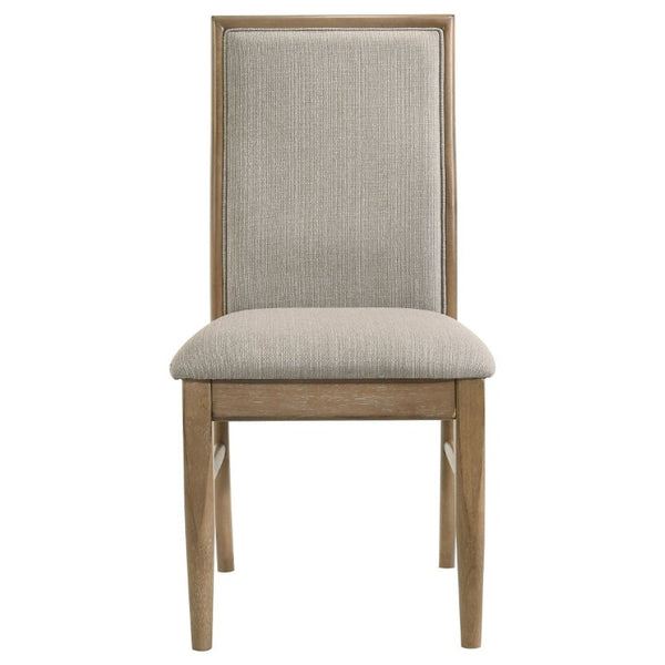 English Elm Dreydon Upholstered Dining Chairs Set of Two Rubberwood Frame Barley Fabric Seats B2777P536466