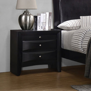 English Elm Vollenhove Matte Black Nightstand with Two Drawers and Slide Out Tray for Modern Bedrooms B2777P536467
