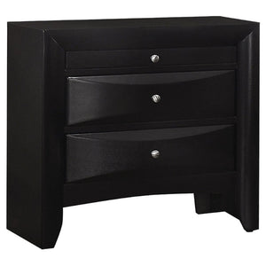 English Elm Vollenhove Matte Black Nightstand with Two Drawers and Slide Out Tray for Modern Bedrooms B2777P536467