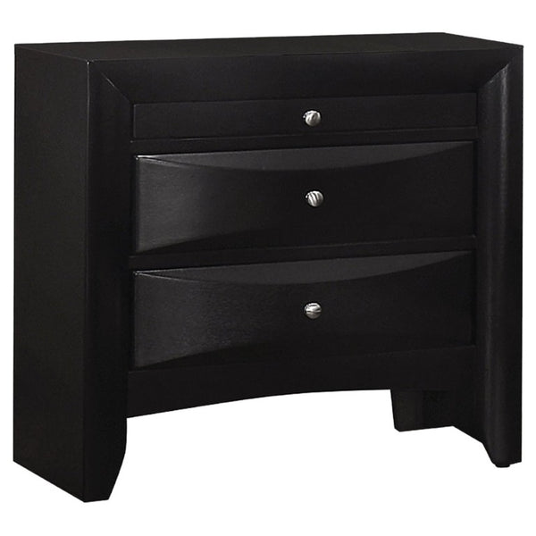 English Elm Vollenhove Matte Black Nightstand with Two Drawers and Slide Out Tray for Modern Bedrooms B2777P536467