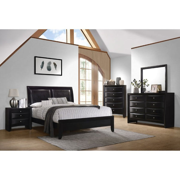 English Elm Vollenhove Matte Black Nightstand with Two Drawers and Slide Out Tray for Modern Bedrooms B2777P536467