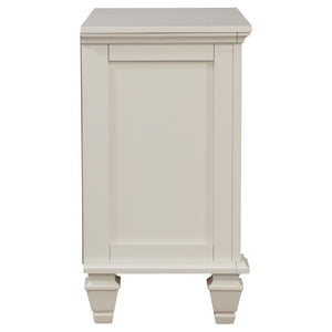 English Elm Cream Hardwood Three Drawer Nightstand with Pull Tray Cottage Farmhouse Bedroom Storage B2777P536469