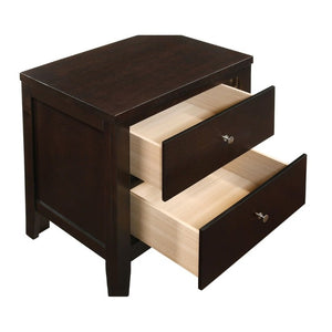English Elm Garrett Two Drawer Bedside Nightstand Warm Cappuccino Finish Hardwood Bedroom Storage B2777P536470