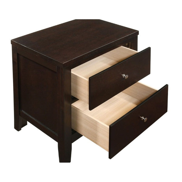 English Elm Garrett Two Drawer Bedside Nightstand Warm Cappuccino Finish Hardwood Bedroom Storage B2777P536470