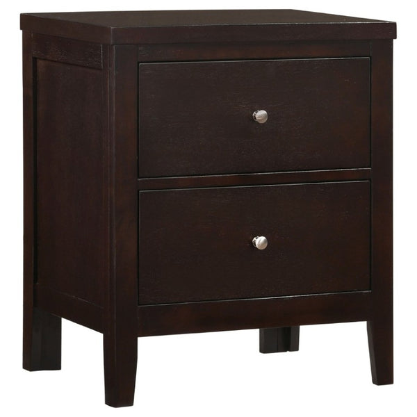 English Elm Garrett Two Drawer Bedside Nightstand Warm Cappuccino Finish Hardwood Bedroom Storage B2777P536470