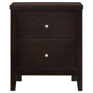 English Elm Garrett Two Drawer Bedside Nightstand Warm Cappuccino Finish Hardwood Bedroom Storage B2777P536470
