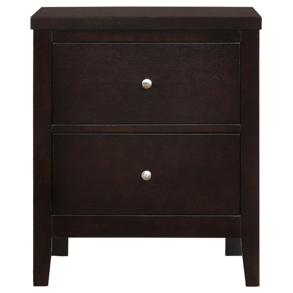 English Elm Garrett Two Drawer Bedside Nightstand Warm Cappuccino Finish Hardwood Bedroom Storage B2777P536470
