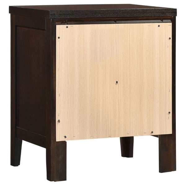 English Elm Garrett Two Drawer Bedside Nightstand Warm Cappuccino Finish Hardwood Bedroom Storage B2777P536470