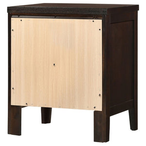 English Elm Garrett Two Drawer Bedside Nightstand Warm Cappuccino Finish Hardwood Bedroom Storage B2777P536470