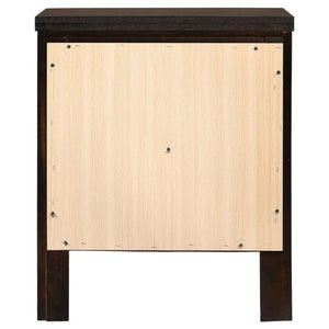 English Elm Garrett Two Drawer Bedside Nightstand Warm Cappuccino Finish Hardwood Bedroom Storage B2777P536470