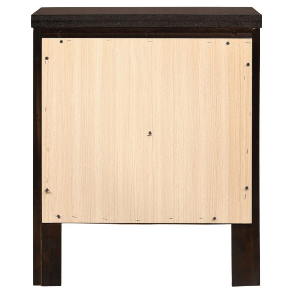 English Elm Garrett Two Drawer Bedside Nightstand Warm Cappuccino Finish Hardwood Bedroom Storage B2777P536470
