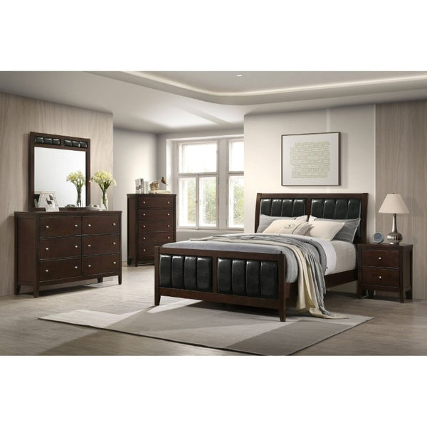 English Elm Payton Cappuccino Five Drawer Tall Chest with Brushed Silver Hardware for Bedroom B2777P536471