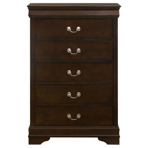 English Elm Janson Cappuccino Tall 5 Drawer Chest with Dovetail Construction for Classic Bedrooms B2777P536472