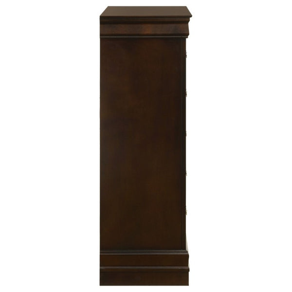 English Elm Janson Cappuccino Tall 5 Drawer Chest with Dovetail Construction for Classic Bedrooms B2777P536472
